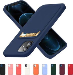 Hurtel Card Case silikonowe etui portfel z kieszonką na kartę dokumenty do iPhone 12 Pro pomarańczowy 11