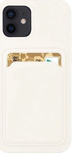 Hurtel Card Case silikonowe etui portfel z kieszonką na kartę dokumenty do iPhone 12 Pro Max biały 1