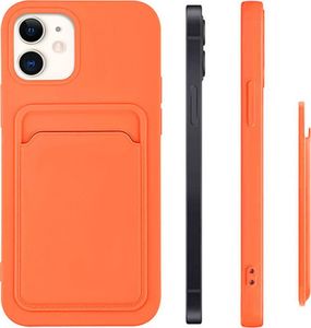 Hurtel Card Case silikonowe etui portfel z kieszonką na kartę dokumenty do iPhone 12 Pro Max bordowy 3