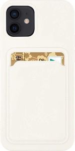 Hurtel Card Case silikonowe etui portfel z kieszonką na kartę dokumenty do Samsung Galaxy A32 5G biały 1