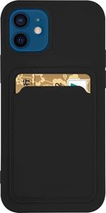 Hurtel Card Case silikonowe etui portfel z kieszonką na kartę dokumenty do Samsung Galaxy A42 5G czarny 1
