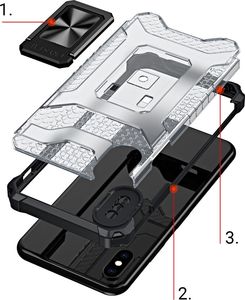 Hurtel Crystal Ring Case pancerne hybrydowe etui pokrowiec + magnetyczny uchwyt iPhone XS Max czerwony 7