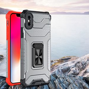 Hurtel Crystal Ring Case pancerne hybrydowe etui pokrowiec + magnetyczny uchwyt iPhone XS Max czerwony 8