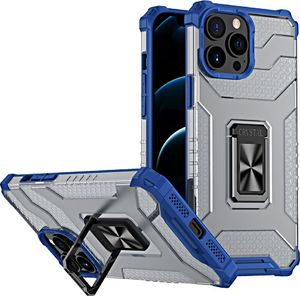 Hurtel Crystal Ring Case pancerne hybrydowe etui pokrowiec + magnetyczny uchwyt iPhone 11 Pro Max niebieski 1