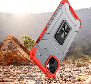 Hurtel Crystal Ring Case pancerne hybrydowe etui pokrowiec + magnetyczny uchwyt iPhone 12 mini czerwony 2