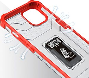 Hurtel Crystal Ring Case pancerne hybrydowe etui pokrowiec + magnetyczny uchwyt iPhone 12 mini czerwony 4