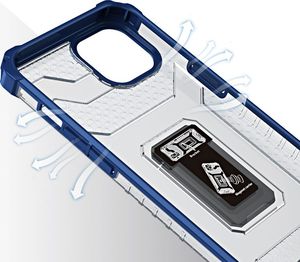 Hurtel Crystal Ring Case pancerne hybrydowe etui pokrowiec + magnetyczny uchwyt iPhone 12 mini niebieski 4