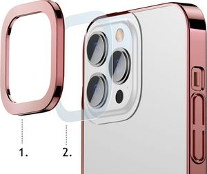 Baseus Baseus Glitter Case przezroczyste etui pokrowiec iPhone 13 Pro różowy (ARMC001004) 14