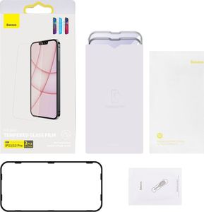 Baseus Baseus 2x szkło hartowane 0,3 mm Anti Blue Light iPhone 13 Pro / iPhone 13 (SGBL020402) (case friendly) 16
