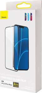 Baseus Baseus 0,3mm Full Screen Glass 2x szkło hartowane do iPhone 13 Pro Max na cały ekran z ramką czarny (SGQP010201) 7