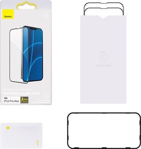 Baseus Baseus 0,3mm Full Screen Glass 2x szkło hartowane do iPhone 13 Pro Max na cały ekran z ramką czarny (SGQP010201) 9