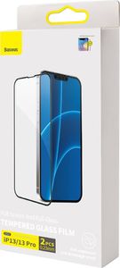 Baseus Baseus 0,23mm Full Screen Glass 2x szkło hartowane do iPhone 13 Pro / iPhone 13 na cały ekran z ramką czarny (SGQP020101) 8