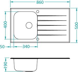 Zlewozmywak Alveus Glassix 10  szklany biały odwracalny 2