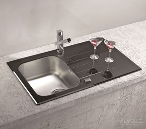 Zlewozmywak Alveus Glassix 10  szklany biały odwracalny 4