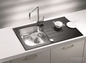 Zlewozmywak Alveus Glassix 10  szklany biały odwracalny 5