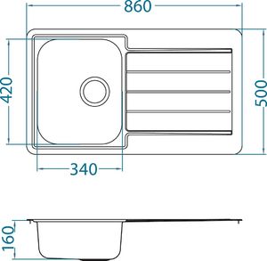 Zlewozmywak Alveus ALVEUS LINE 20 zlewozmywak stalowy MONARCH brąz 2