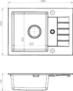 Zlewozmywak Alveus AMARO 30 Zlewozmywak granital kolor beton 81, z syfonem POP-UP 2