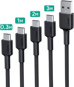 Kabel USB Aukey USB-A - USB-C 3 m Czarny (1_799788) 1