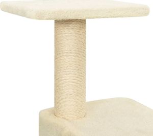 vidaXL Drapak dla kota ze słupkami sizalowymi, kremowy, 119 cm 7
