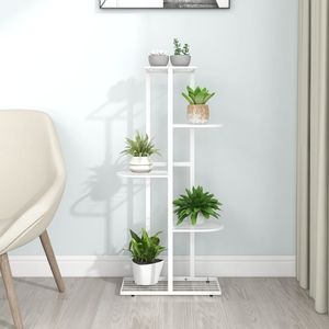 vidaXL 5-poziomowy stojak na kwiaty, 43x22x98 cm, biały, metalowy 1