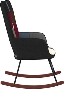 vidaXL Fotel bujany, patchworkowy, tapicerowany tkaniną 3