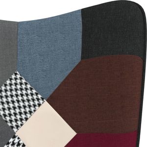 vidaXL Fotel bujany, patchworkowy, tapicerowany tkaniną 5