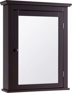 Costway Szafka łazienkowa wisząca z lustrem, brązowa 1