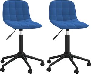 vidaXL Obrotowe krzesła stołowe, 2 szt., niebieskie, obite aksamitem 1