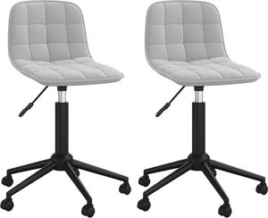 vidaXL Obrotowe krzesła stołowe, 2 szt., jasnoszare, aksamitne 1