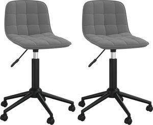 vidaXL Obrotowe krzesła stołowe, 2 szt., ciemnoszare, aksamitne 1