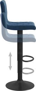 vidaXL Stołki barowe, 2 szt., niebieskie, obite aksamitem 6