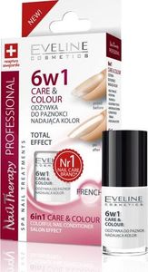 Eveline Eveline Nail Therapy Lakier odżywka 6w1 Care & Colour French 5ml 1