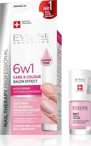 Eveline Eveline Nail Therapy Odżywka do paznokci nadająca kolor 6w1 SHIMMER PINK 5ml 1