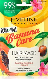 Eveline Food for Hair Banana Care Maska do włosów farbowanych - ochrona koloru i odżywienie 20ml 1