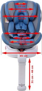 Fotelik samochodowy Summer Baby Fotelik obrotowy 360° Tokyo 0 - 36 kg Niebieski 15