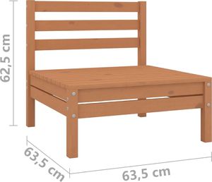 vidaXL 3-cz. zestaw wypoczynkowy do ogrodu, miodowy brąz, sosnowy 7