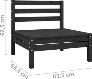 vidaXL 3-cz. zestaw wypoczynkowy do ogrodu, czarny, drewno sosnowe 7