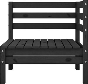 vidaXL 4-cz. zestaw wypoczynkowy do ogrodu, czarny, drewno sosnowe 4