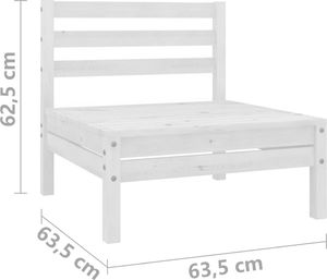 vidaXL 4-cz. zestaw mebli wypoczynkowych do ogrodu, biały, sosnowy 7
