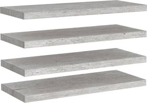 vidaXL Półki ścienne, 4 szt., szarość betonu, 80 x 23,5 x 3,8 cm, MDF 2