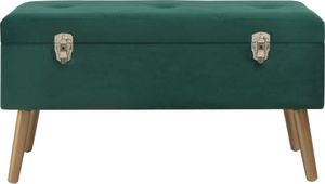 vidaXL Ławka ze schowkiem, 80 cm, zielona, aksamitna 2