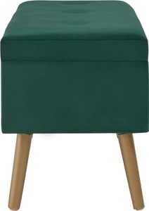 vidaXL Ławka ze schowkiem, 80 cm, zielona, aksamitna 4