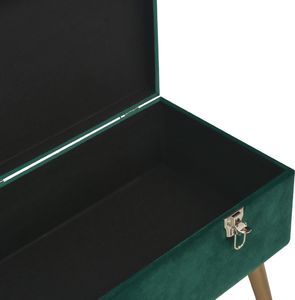 vidaXL Ławka ze schowkiem, 80 cm, zielona, aksamitna 5