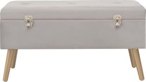 vidaXL Ławka ze schowkiem, 80 cm, szara, aksamitna 2