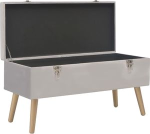 vidaXL Ławka ze schowkiem, 80 cm, szara, aksamitna 3