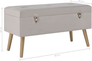 vidaXL Ławka ze schowkiem, 80 cm, szara, aksamitna 7