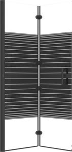 vidaXL Składana kabina prysznicowa, ESG, 80x140 cm, czarna 4