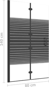 vidaXL Składana kabina prysznicowa, ESG, 80x140 cm, czarna 7