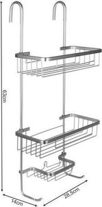 Koszyk prysznicowy Malatec prostokątny srebrny (00016721) 6