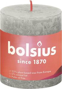 Bolsius Bolsius Rustykalne świece pieńkowe Shine, 6 szt., 80x68 mm, szare 2